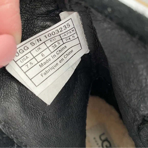 UGG Fabrizia Black Suede Studded Moto Boots 7.5 - Picture 9 of 11